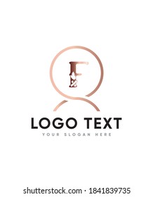 Ein originelles und lustiges Ziermotiv für Camping-Motive vom Typ F Logo-Vorlage, Vektorlogo für Geschäfts- und Firmenidentität 