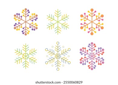 Original Funky Snow Flakes Vetor Patterns for Trendy Seasonal Graphics, Funky Snowflake Patterns for Charming Social Media Posts, Artistic Funky Snow Flake Vetor Designs for Winter Themed Merchandis