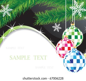  Original fur-tree spheres on a sparkling celebratory background