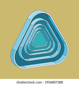 Original geometric figure in isometric view. Vector illustration