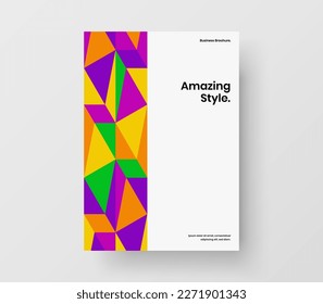 Original geometric hexagons front page illustration. Clean corporate cover vector design concept.