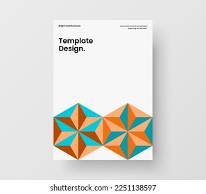 Plantilla de póster de hexagones geométricos originales. Ilustración de diseño vectorial de panfleto fresco.