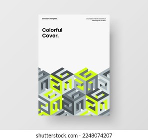 Original geometric hexagons presentation concept. Minimalistic leaflet A4 design vector illustration.