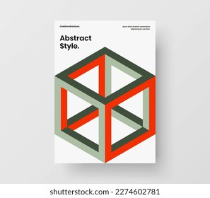 Original geometric hexagons presentation concept. Clean placard vector design layout.