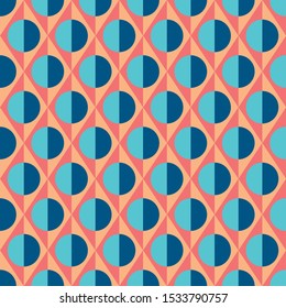 Original geometric modern pop-art decorative pattern for the background, tile and textiles. It is assembled from modular parts. Vector. Seamless.