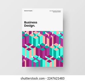 Original geometric pattern catalog cover template. Abstract leaflet A4 vector design concept.