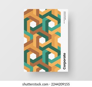 Plantilla de portada del diario de patrones geométricos original. Concepto de vector de diseño de folletos vivos.