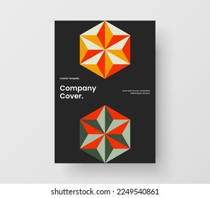 Original geometric shapes booklet template. Minimalistic brochure design vector concept.