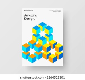Diseño de folleto de formas geométricas originales. Concepto de diseño de vector de volante abstracto.