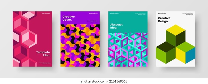 Original geometric shapes presentation template collection. Modern corporate identity vector design illustration bundle.