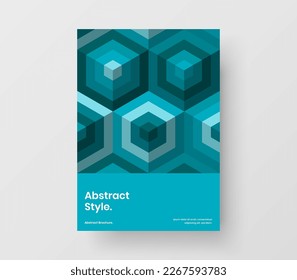 Original geometric tiles front page concept. Isolated flyer A4 design vector layout.