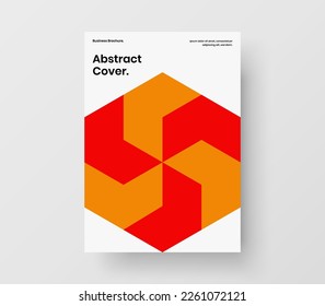 Original geometric tiles poster concept. Premium company identity A4 design vector template.