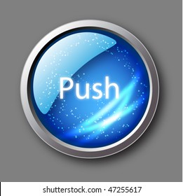 Original glossy button. Vector.