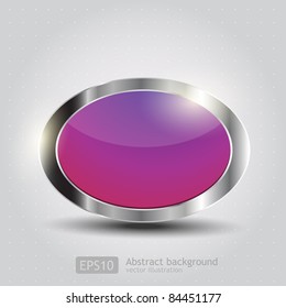 Original glossy oval button. Vector.