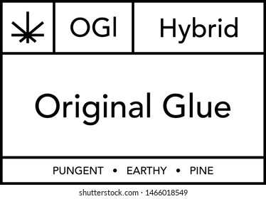 Original Glue Cannabis Modern Vector Label Design