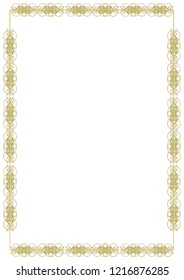 Original gold frame with ethnic ornament. Vector illustration