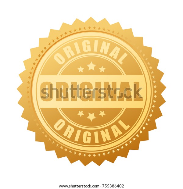 Original Gold Seal Icon Vector Illustration Stock Vector (Royalty Free ...