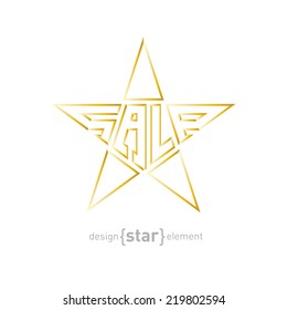 The original Gold star with description sale vector illustration
