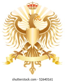 Original golden eagle crest. Vector color version.