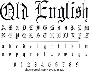 Original gothic font - vector fairy alphabet