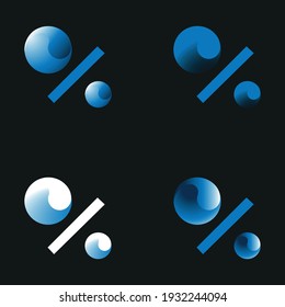 The original gradient image of percentages for the design of graphics for discounts and sales