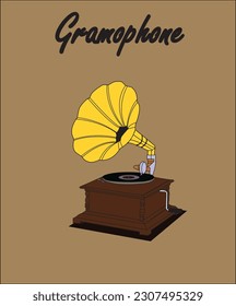 Original gramophone design vector art