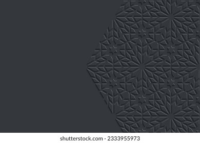 Original greeting card for Islamic holidays, black mosaic seamless pattern. Vector illustration