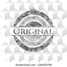 Original grey emblem with cube white background