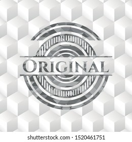 Original grey emblem with cube white background