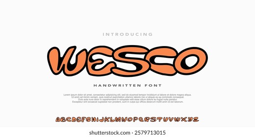 Original Groovy Style Font,Funky Vibes Retro Vintage Display bold Font alphabet,Handwritten Artwork.Vector Illustration