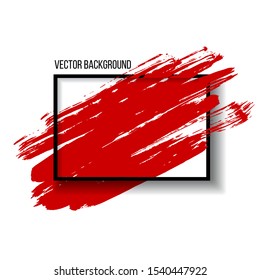 Original grunge abstract background design with art brush paint stroke and black frame. Perfect poster design for headline, logo and banner. Vector illustration