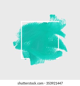 Original grunge brush paint texture design acrylic stroke poster over square frame vector. Original rough paper hand crafted vector. Perfect design for headline, logo and banner. 