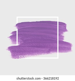 Original grunge brush paint texture logo design acrylic stroke poster over square frame vector. Rough paper hand painted vector. Perfect design element for headline, logo and banner. 