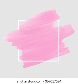 Original grunge brush paint texture design logo acrylic stroke poster over square frame vector. Rough paper hand painted vector. Perfect element design for headline, logo and banner. 