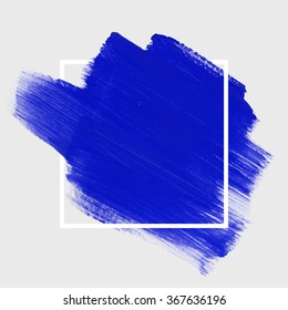 Original grunge brush paint texture design logo acrylic stroke poster over square frame vector. Rough paper hand painted vector. Perfect element design for headline, logo and banner. 