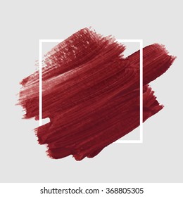 Original grunge brush paint texture design acrylic stroke poster over square frame vector. Original rough paper hand painted vector. Perfect design for headline, logo and banner. 