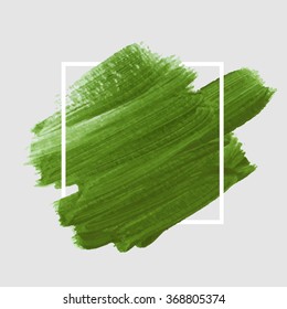 Original grunge brush paint texture design acrylic stroke poster over square frame vector. Original rough paper hand painted vector. Perfect design for headline, logo and banner. 