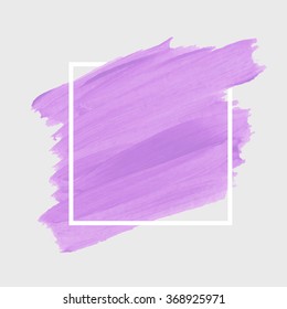 Original grunge brush paint texture design acrylic stroke poster over square frame vector. Original rough paper hand painted vector. Perfect design for headline, logo and banner. 