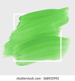 Original grunge brush paint texture design acrylic stroke poster over square frame vector. Original rough paper hand painted vector. Perfect design for headline, logo and banner. 