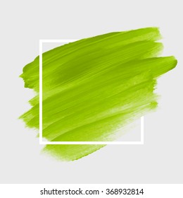 Original grunge brush paint texture design acrylic stroke poster over square frame vector. Original rough paper hand painted vector. Perfect design for headline, logo and banner. 