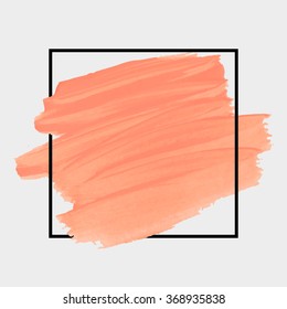 Original grunge brush paint texture design acrylic stroke poster over square frame vector. Original rough paper hand painted vector. Perfect design for headline, logo and banner. 
