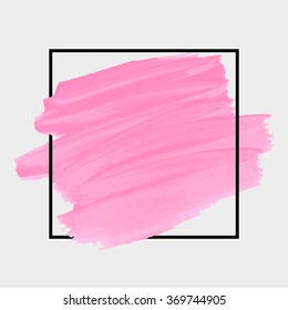 Original grunge brush paint texture design acrylic stroke poster over square frame vector. Original rough paper hand painted vector. Perfect design for headline, logo and banner. 