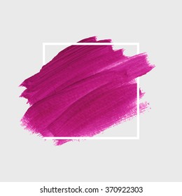 Original grunge brush paint texture design acrylic stroke poster over square frame vector. Original rough paper hand painted vector. Perfect design for headline, logo and banner. 