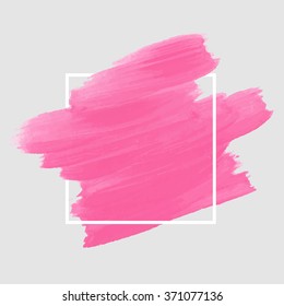 Original grunge brush paint texture design acrylic stroke poster over square frame vector. Original rough paper hand painted vector. Perfect design for headline, logo and banner. 