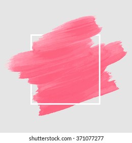 Original grunge brush paint texture design acrylic stroke poster over square frame vector. Original rough paper hand painted vector. Perfect design for headline, logo and banner. 