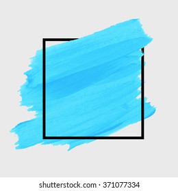 Original grunge brush paint texture design acrylic stroke poster over square frame vector. Original rough paper hand painted vector. Perfect design for headline, logo and banner. 