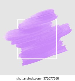 Original grunge brush paint texture design acrylic stroke poster over square frame vector. Original rough paper hand painted vector. Perfect design for headline, logo and banner. 