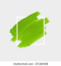 Original grunge brush paint texture design acrylic stroke poster over square frame vector. Original rough paper hand painted vector. Perfect design for headline, logo and banner. 