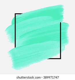Original grunge brush paint texture design acrylic stroke poster over square frame vector. Original rough paper hand painted vector. Perfect design for headline, logo and banner. 