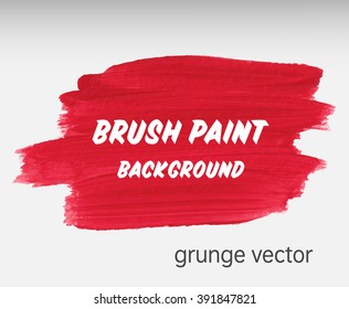 Original grunge brush paint texture design acrylic stroke poster vector illustration. Original rough paper hand painted vector. Perfect design for headline, logo and banner.